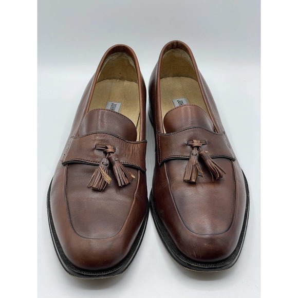 Johnston & Murphy Brown Leather Moc-Toe Tassel Slip On Loafer Men's 9 M 15-0746 - Picture 2 of 10